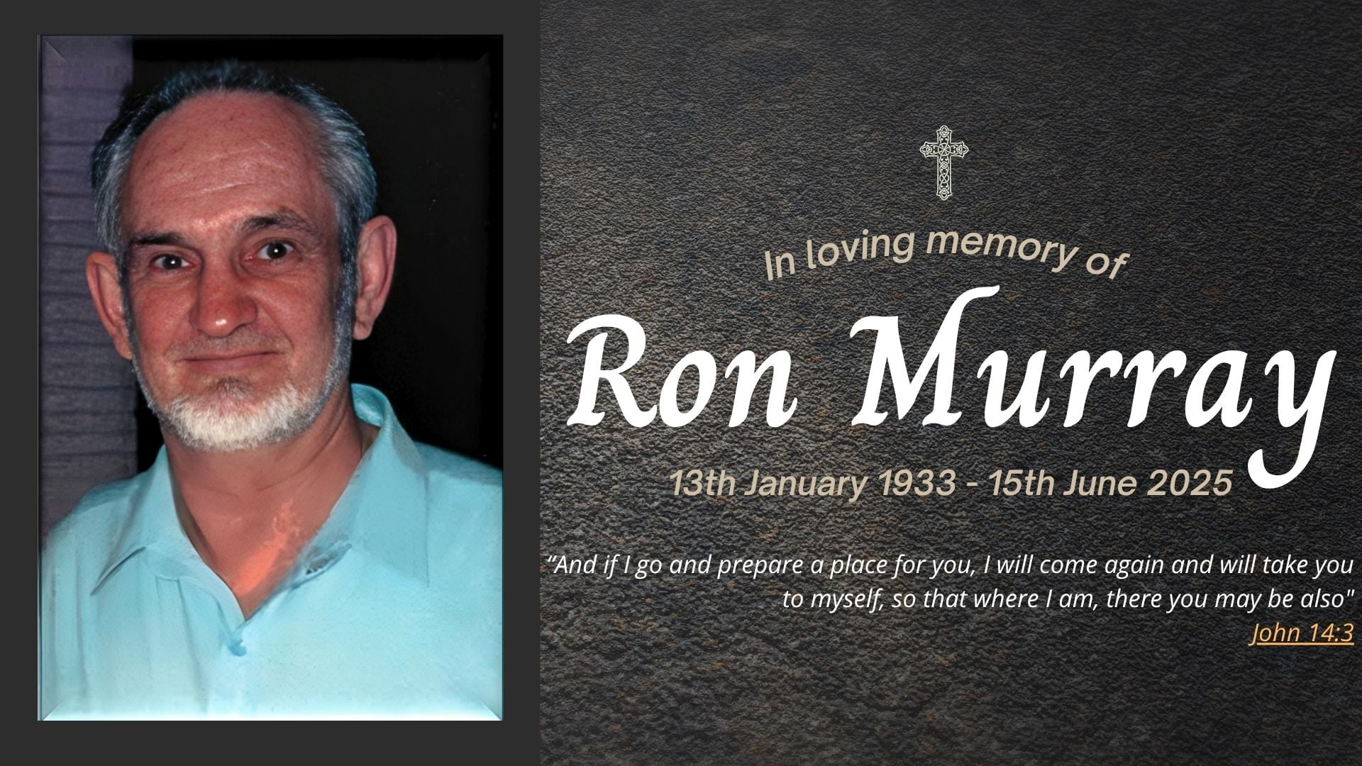 Funeral livestream of the late Ron Murray