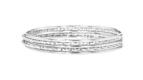 Italian Sterling Silver Jewelry Set: Five Bangle Bracelets