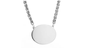 Sterling Silver Personalized Oval Byzantine Necklace