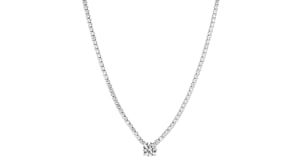 4.20 ct. t.w. CZ Solitaire-Style Tennis Necklace in Sterling Silver
