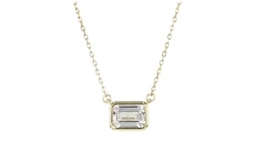 1.20 Carat Emerald-Cut CZ Necklace in 18kt Gold Over Sterling