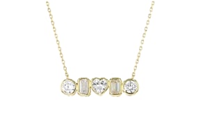 1.80 ct. t.w. Multi-Shaped CZ Necklace in 18kt Gold Over Sterling