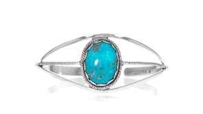 Turquoise Cuff Bracelet in Sterling Silver