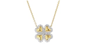 .20 ct. t.w. Diamond Clover Necklace in 18kt Gold Over Sterling