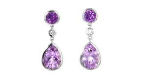 11.50 ct. t.w. Amethyst Drop Earrings with .22 ct. t.w. Lab-Grown Diamonds in Sterling Silver