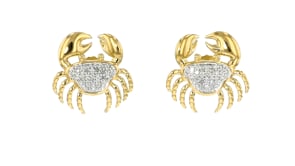 .10 ct. t.w. Diamond Crab Earrings in 18kt Gold Over Sterling
