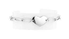 Sterling Silver Personalized Heart Paper Clip Link Bracelet