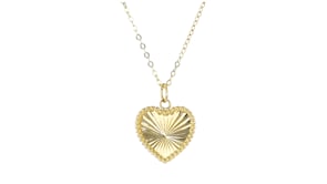 Italian 14kt Yellow Gold Sunburst Heart Necklace