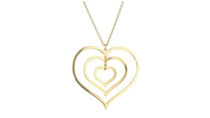 Italian 18kt Gold Over Sterling Concentric Heart Necklace