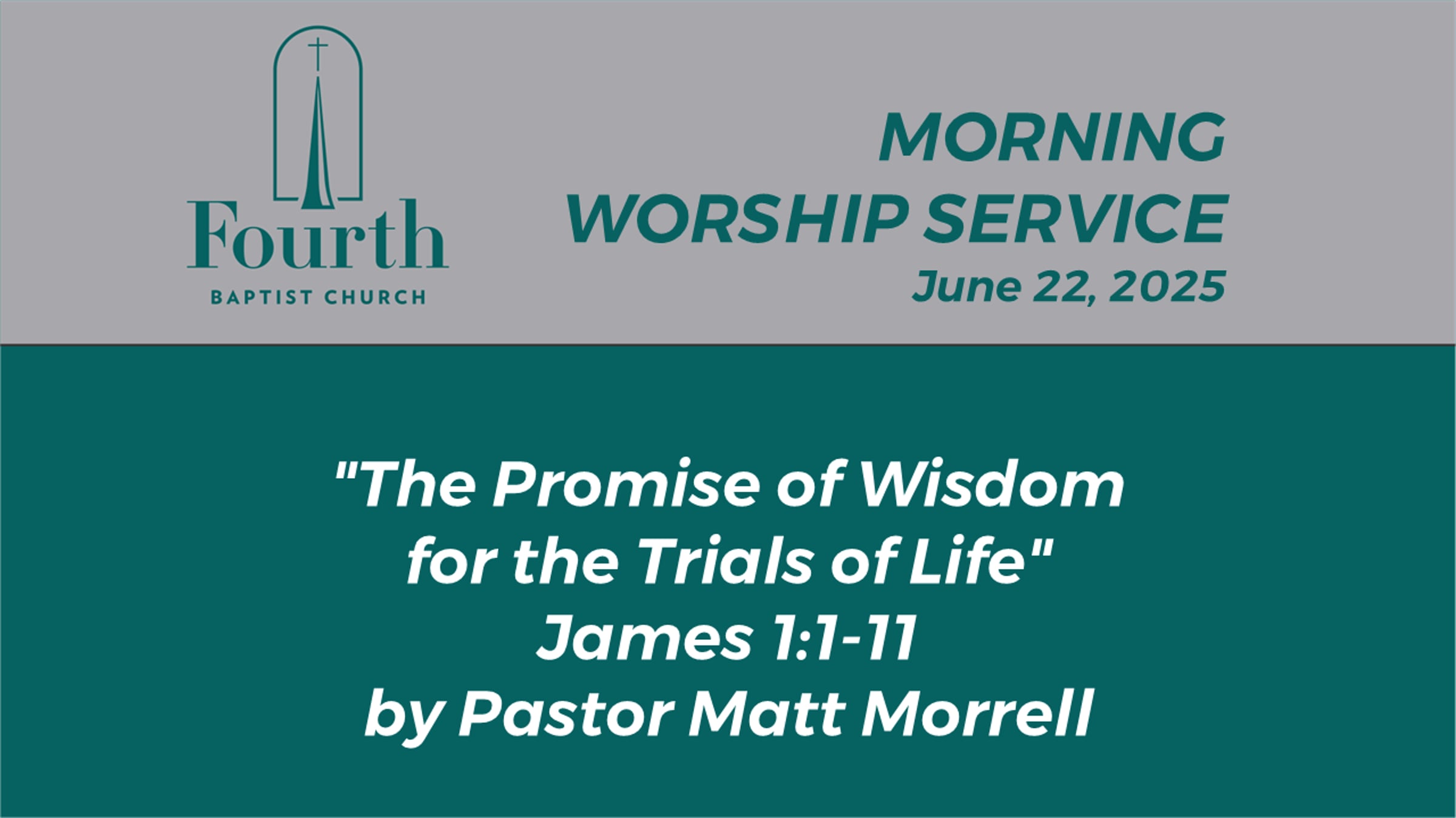 2025 - 06 - 22 Sunday AM Service Fourth Baptist Church | Videos ...