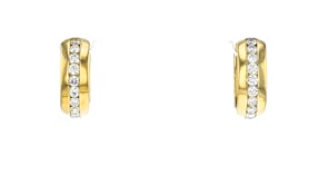 1.00 ct. t.w. Lab-Grown Diamond Hoop Earrings in 18kt Gold Over Sterling