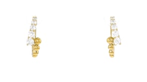 1.00 ct. t.w. Lab-Grown Diamond Beaded Bypass Hoop Earrings in 18kt Gold Over Sterling