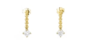 .50 ct. t.w. Lab-Grown Diamond Beaded Drop Earrings in 18kt Gold Over Sterling