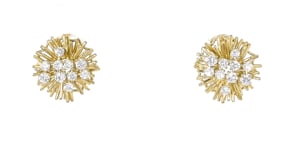 1.00 ct. t.w. Lab-Grown Diamond Sunburst Earrings in 18kt Gold Over Sterling