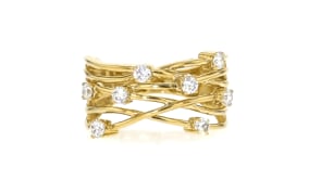.50 ct. t.w. Lab-Grown Diamond Highway Ring in 18kt Gold Over Sterling