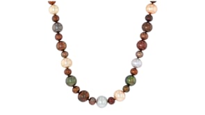 5-10mm Multicolored Cultured Pearl Necklace with 14kt Yellow Gold