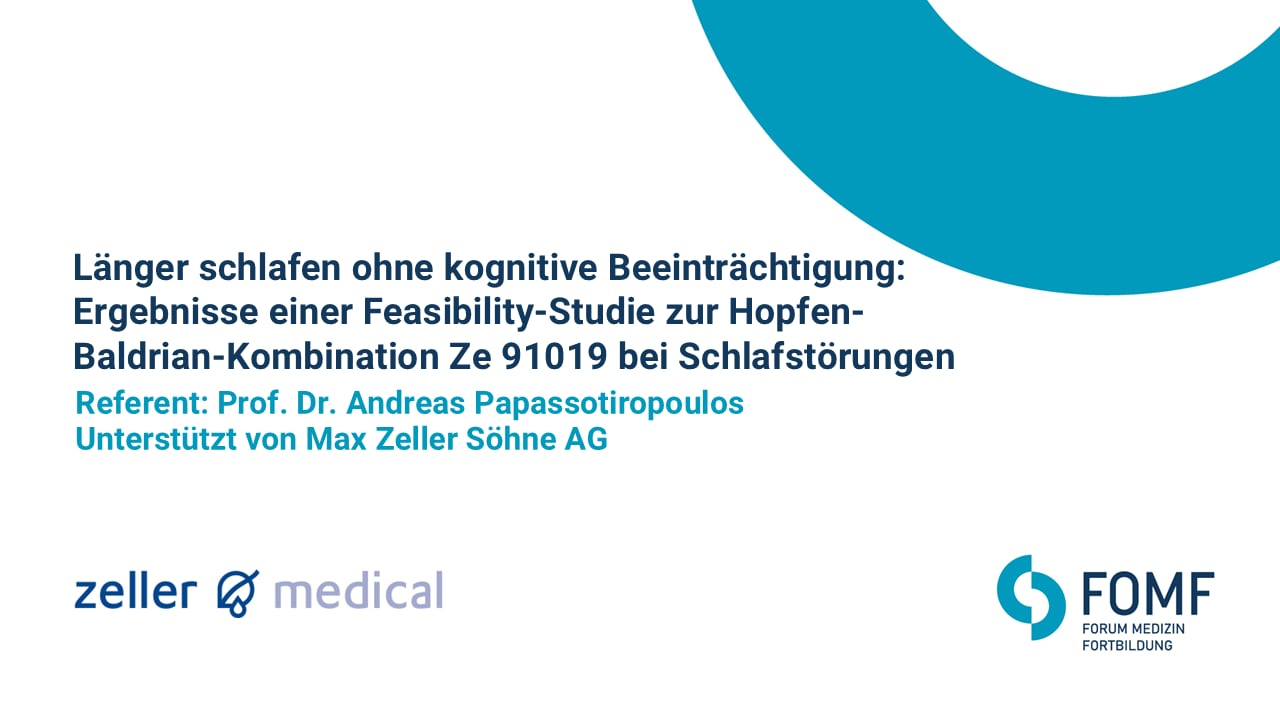 Länger schlafen ohne kognitive Beeinträchtigung: Ergebnisse einer Feasibility-Studie zur Hopfen-Baldrian-Kombination Ze 91019 bei Schlafstörungen