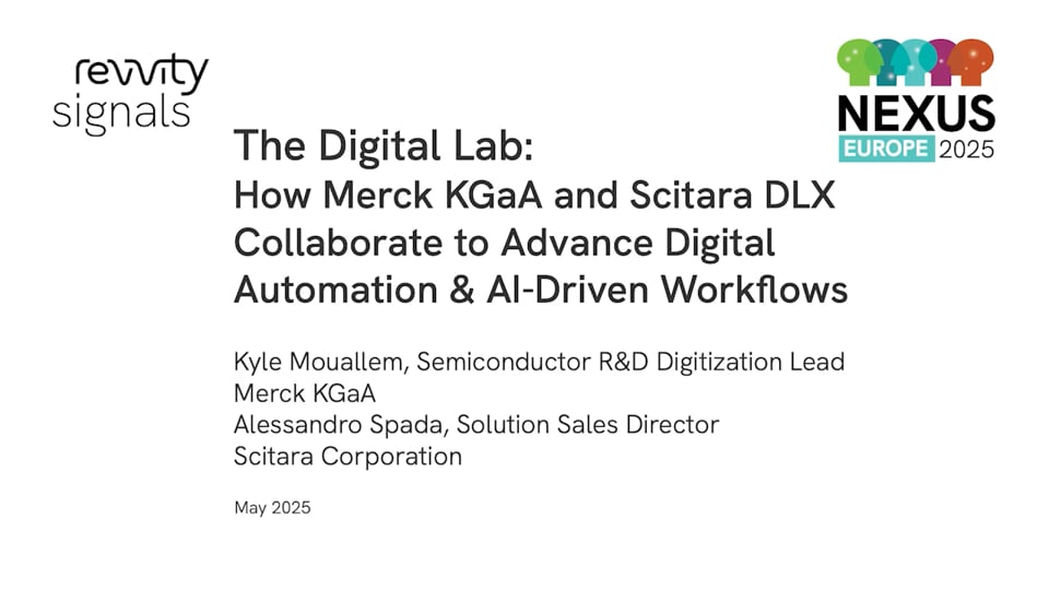 Watch NEXUS Europe 2025 - Day 1 - The Digital Lab:  How Merck KGaA and Scitara DLX Collaborate to Advance Digital Automation & AI Driv on Vimeo.