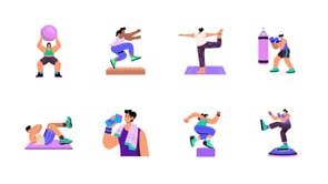 Animated Exercise Illustration Set, a Healthcare Illustration by Brickclay (Thumbnail 5 of 5)
