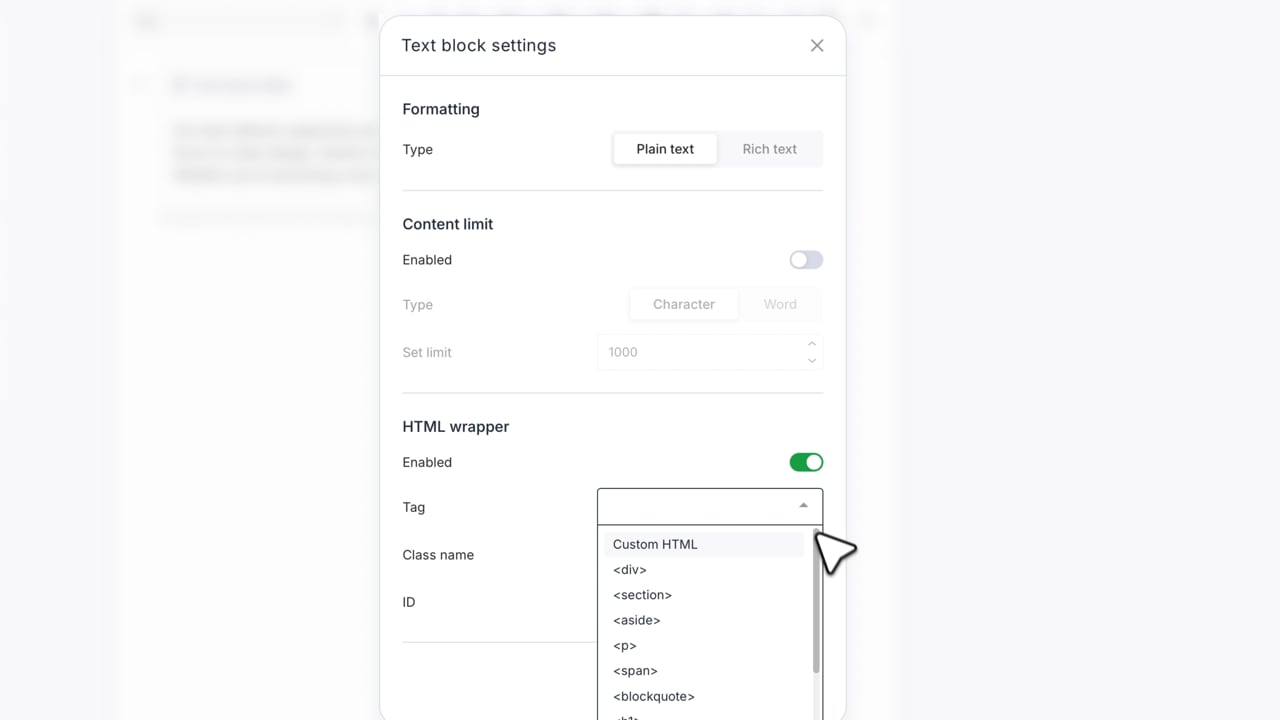 Structured content blocks