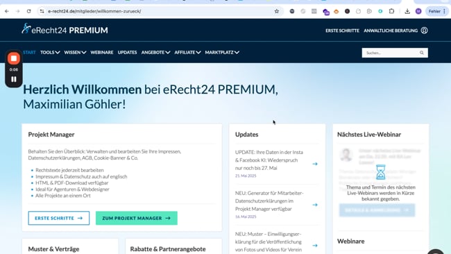 Erklärung mit eRecht 24