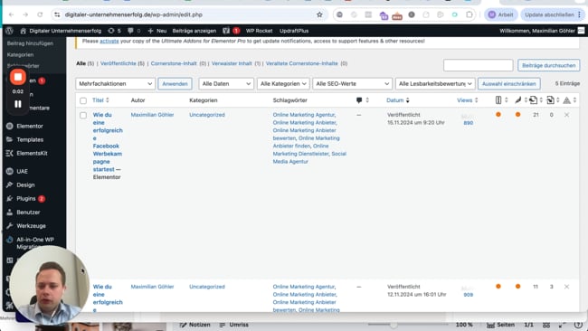 Blogbeitrag erstellen für unsere Website