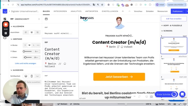Recruiting-Funnel in Heyflow erstellen