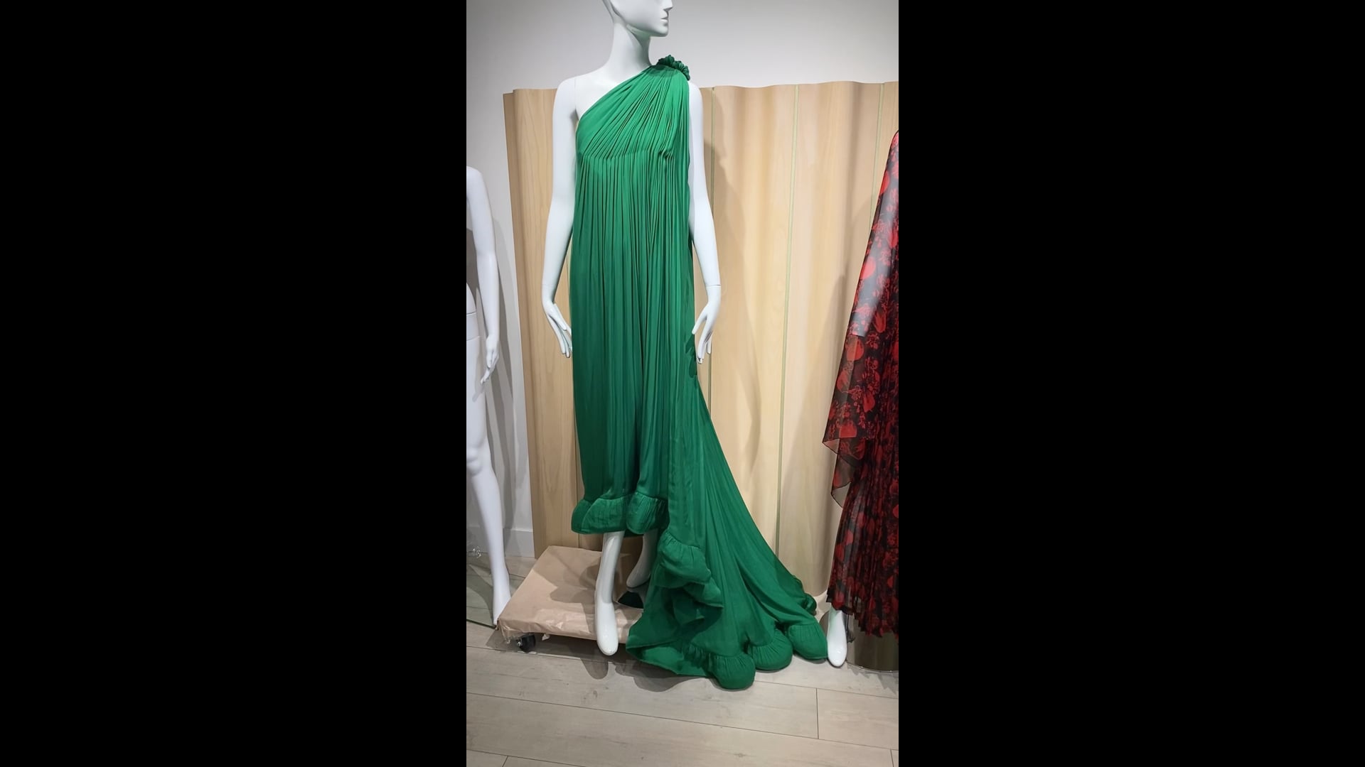 2008 Lanvin by Alber Elbaz One Shoulder Green Silk Gown