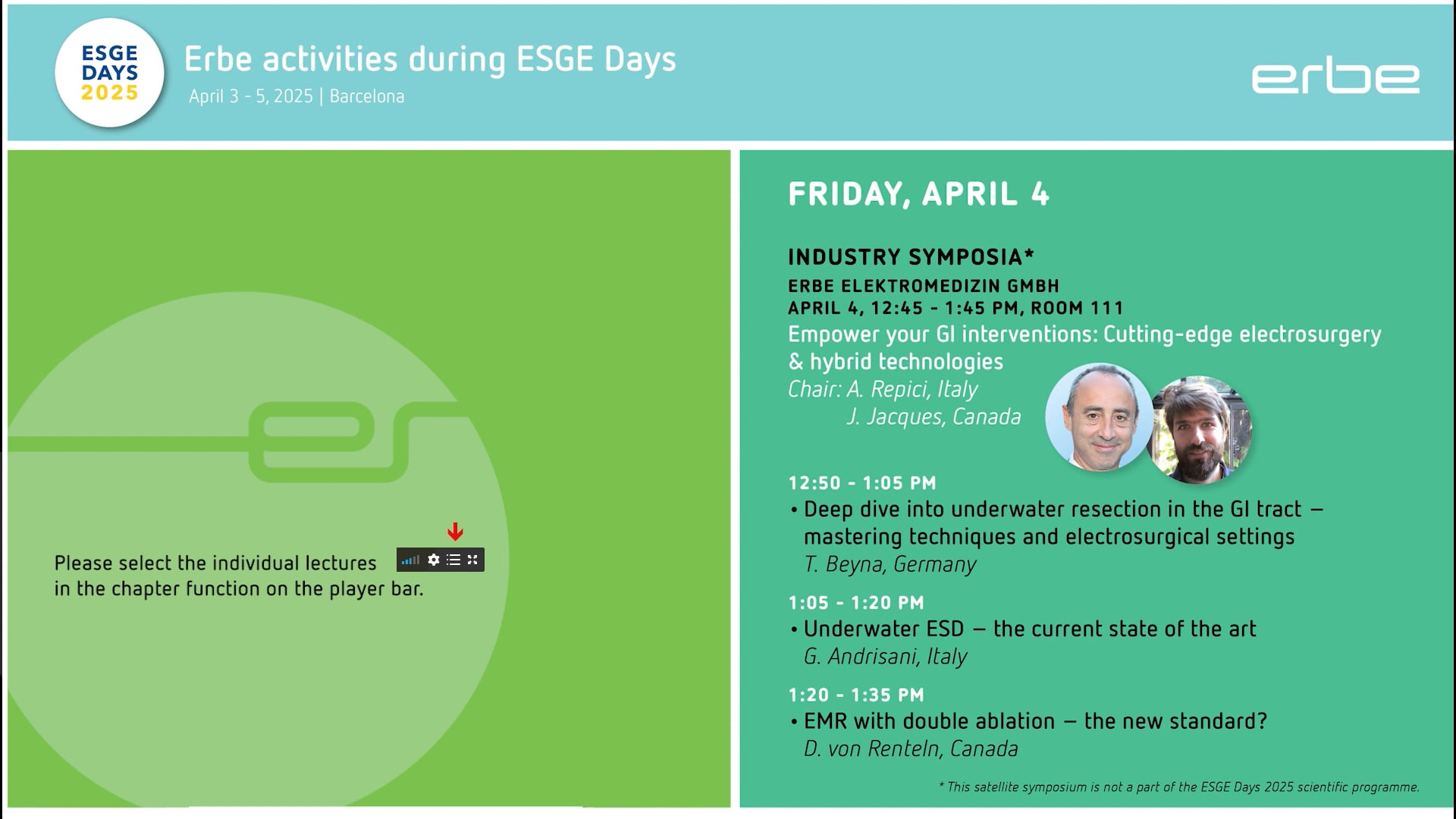 ESGE Days 2025 Erbe Symposium - Empower your GI interventions: cutting-edge electrosurgery & hybrid technologies