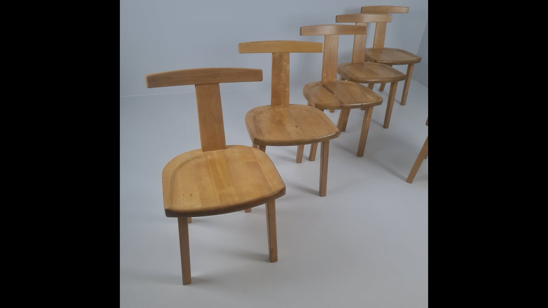 Set of Six Rare Olavi Hänninen Juha Chairs in Solid Birch