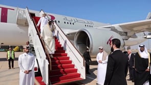 استقبال الرئيس السوري "أحمد الشرع" لأمير دولة قطر سمو الشيخ "تميم بن حمد آل ثاني" والوفد المرافق