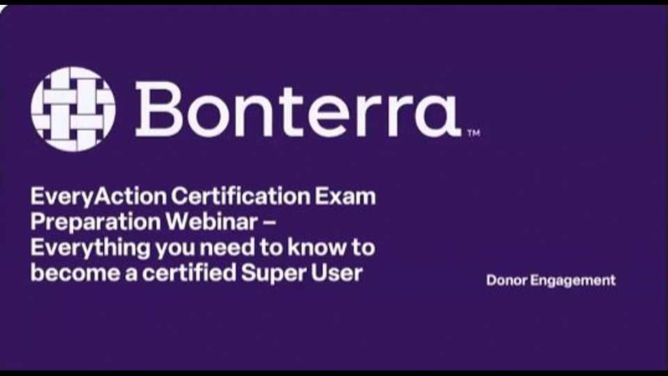 EveryAction Certification Exam Prep Class