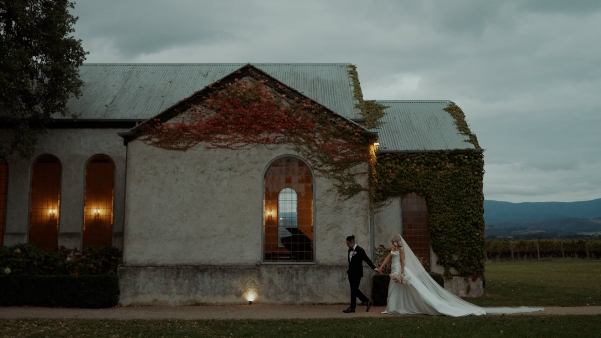 Stones of the Yarra Valley, Coldstream wedding — couple on the wedding day, photographed by C2 Films