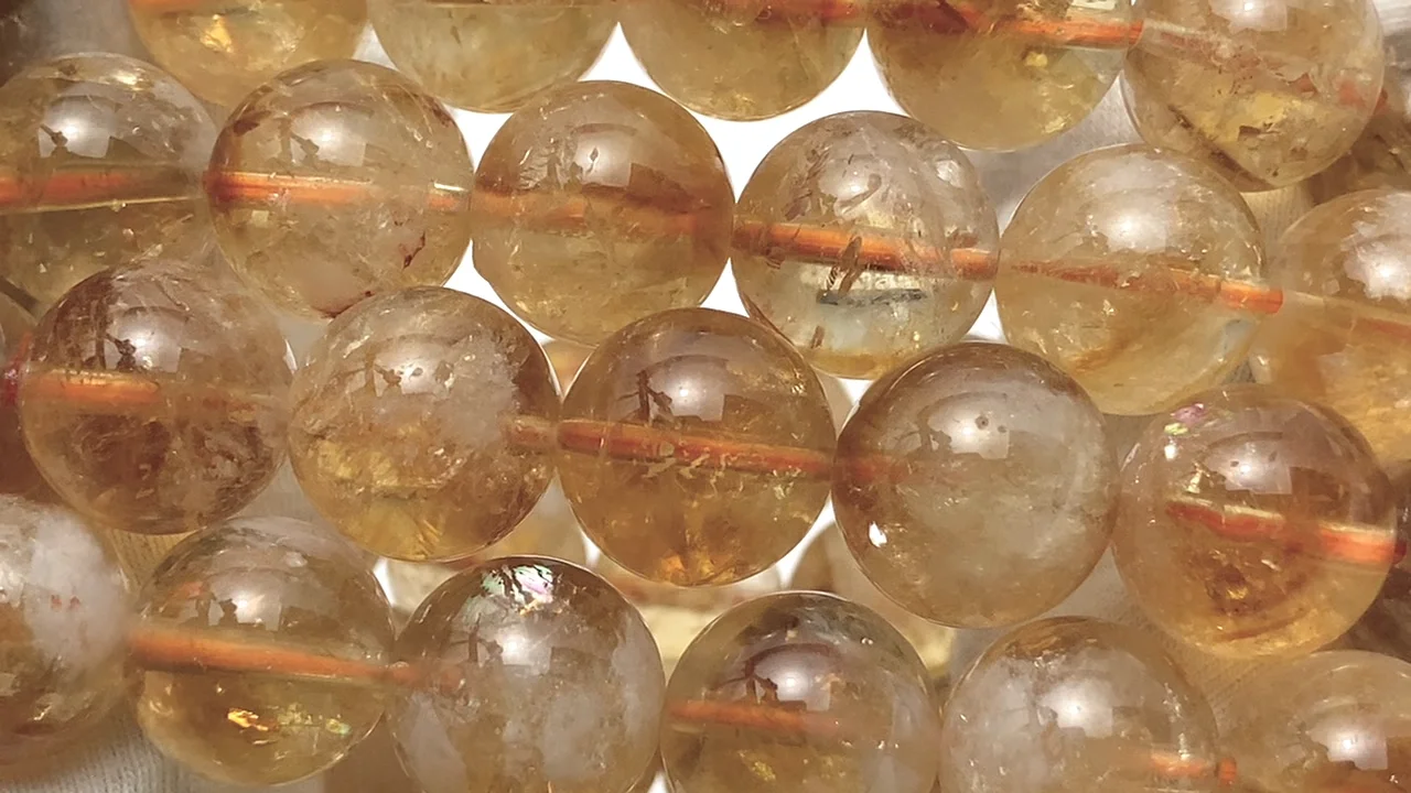 ファントムシトリン ラウンド12mm ブレスレット｜天然石ビーズの卸問屋