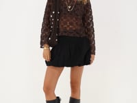 Brown mesh top with flowers | My Jewellery
