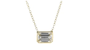 2.00 Carat Emerald-Cut Lab-Grown Diamond Necklace in 14kt Yellow Gold