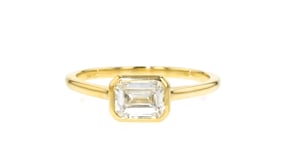 1.00 Carat Emerald-Cut Lab-Grown Diamond Ring in 14kt Yellow Gold