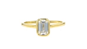 1.00 Carat Emerald-Cut Lab-Grown Diamond Ring in 14kt Yellow Gold