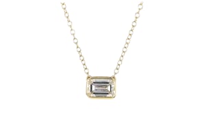 1.00 Carat Emerald-Cut Lab-Grown Diamond Necklace in 14kt Yellow Gold