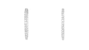 3.00 ct. t.w. Lab-Grown Diamond Inside-Outside Hoop Earrings in 14kt White Gold