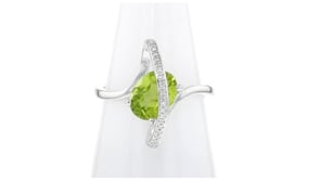 1.80 ct. t.w. Peridot Ring with Diamonds in Sterling Silver
