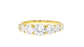 1.70 ct. t.w. Graduated CZ Ring in 18kt Gold Over Sterling