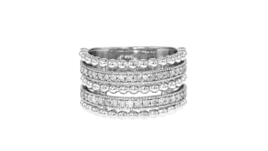 .50 ct. t.w. Diamond Beaded Multi-Row Ring in Sterling Silver