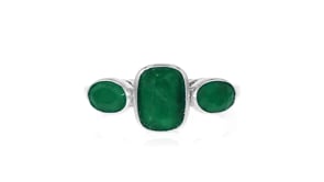 2.80 ct. t.w. Emerald Three-Stone Ring in Sterling Silver