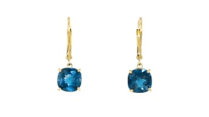 5.50 ct. t.w. London Blue Topaz Drop Earrings in 18kt Gold Over Sterling