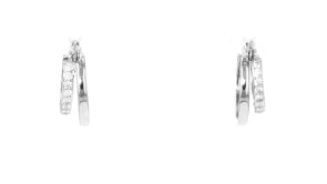 .60 ct. t.w. CZ Double-Row Hoop Earrings in Sterling Silver