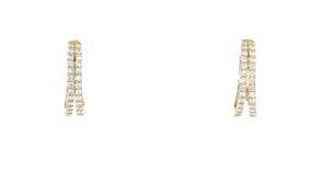 .75 ct. t.w. Lab-Grown Diamond Double-Hoop Earrings in 18kt Gold Over Sterling