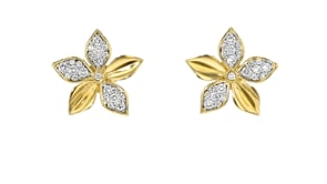 .50 ct. t.w. Lab-Grown Diamond Flower Earrings in 18kt Gold Over Sterling