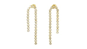 1.00 ct. t.w. Bezel-Set Diamond Beaded Drop Earrings in 18kt Gold Over Sterling