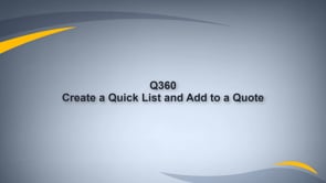 Create and Add a Quick List to a Quote